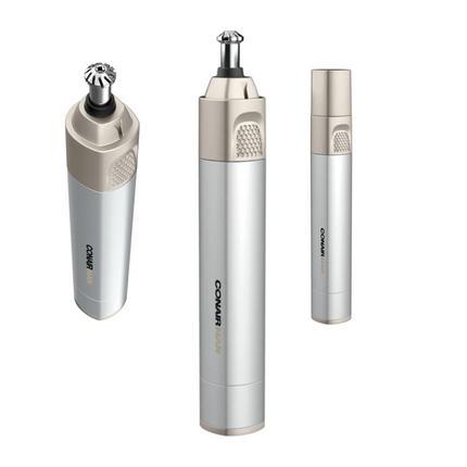 Conair Recortadora De Pelo De Nariz Para Hombres, Para Nariz, Orejas Y Cejas, Hoja Biselada Patentada 360 Para Evitar Tirones, Sin Enganches, Recortadora De Metal Inalámbrica De Alto Rendimiento