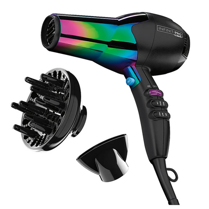Conair Infinitipro - Secador De Pelo Ion Choice De 1875 W, Acabado Cromado Arco Iris, Tamaño Completo