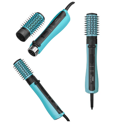 Cepillo De Cabello Giratorio Bidireccional Conair Con Infusión Hialurónica Azul Turquesa
