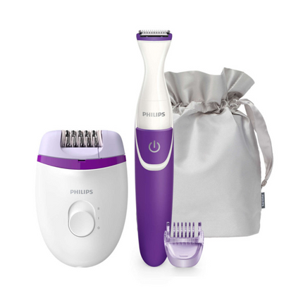 Combo Depiladora Con Cable Philips Essential + Recortador De Bikini Philips | Eficaz Sistema De Depilación