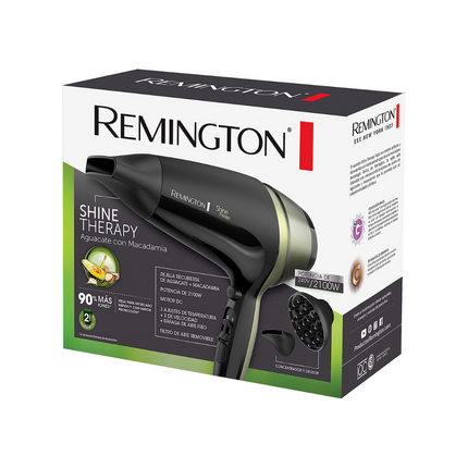 Secador De Cabello Remington Aguacate Y Macadamia D13A Negro