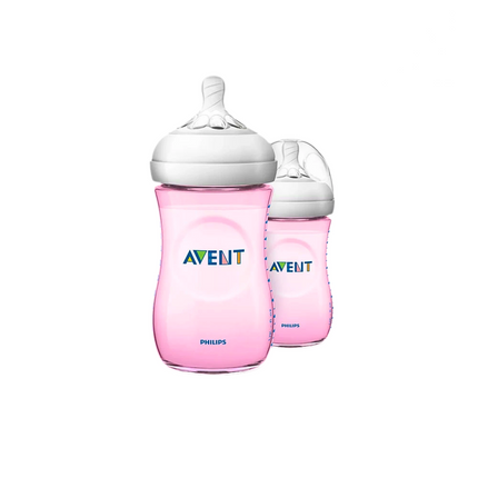 Combos De Biberones Avent Rosado Natural Transparente 9 Onzas 2 Piezas