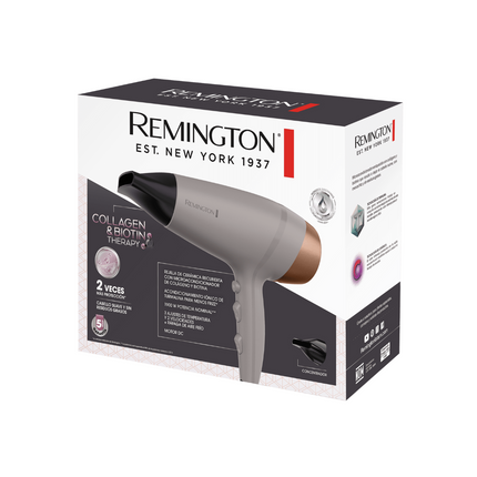 Secador De Cabello Remington Colágeno & Biotina D26A -110F Gris