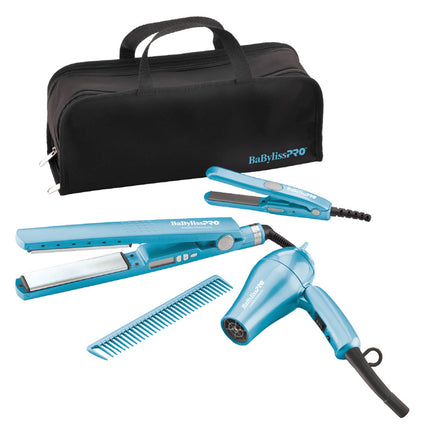 BaBylissPRO™ - Nano Titanium Combo viajero de plancha de 1" y otra de ½ y secadora de cabello 1100 watts 2-BAB-BNTPP45UX