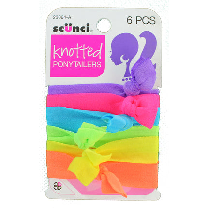 6-Pk Girl Knot Ponytailers