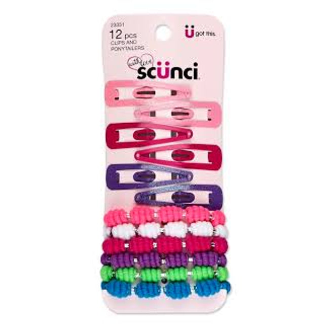 12-Pk Girl Clips & Ponys